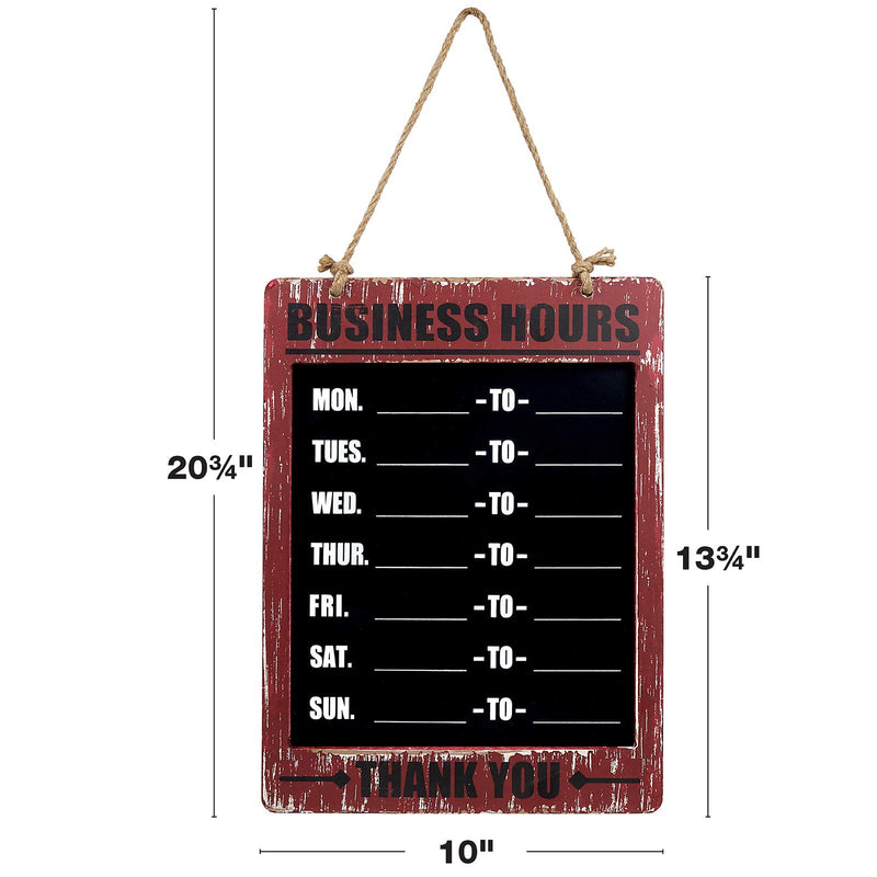 [Australia - AusPower] - Excello Global Products Business Hours Hanging Chalkboard Rustic Decorative Erasable Chalk Boards for Restaurant Door Hangable Shabby Chic Wooden Sign Brown 