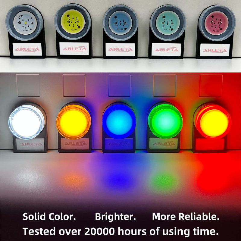 [Australia - AusPower] - Arleta 10pcs Voltage 12V/24V/110V/120V Current 20mA Energy Saving LED Indicator Light Mounting Hole Size 22mm(7/8 Inch) Green Yellow Red Blue White (Red, 12V) 