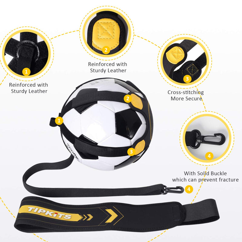 [Australia - AusPower] - Tipkits Soccer Training Equipment for Kids Adults, Solo Soccer Trainer Belt, with Upgraded Leather Fixation 