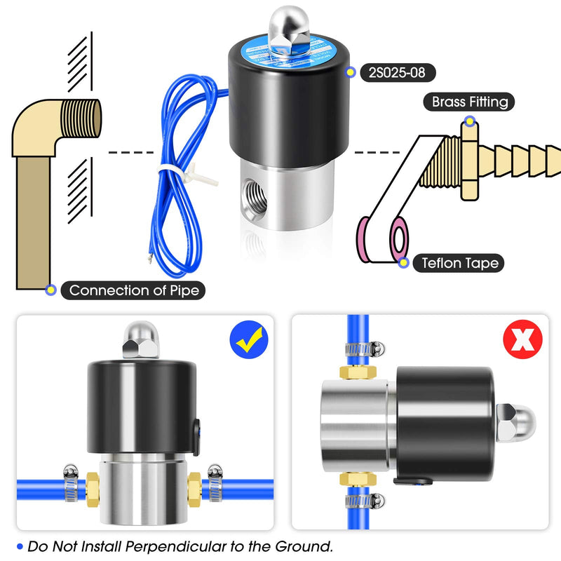 [Australia - AusPower] - TAILONZ PNEUMATIC 1/4 Inch NPT 304 Stainless Steel 12V/24V/110V/220V Electric Solenoid Valve 2S025-08 Normally Closed Water, Air, Diesel(24V) DC24V 1/4" 