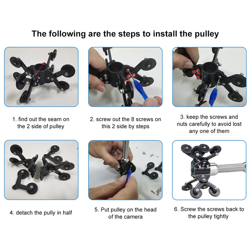 [Australia - AusPower] - Sanyipace Guide Wheels Protective Cover for 0.9in/23mm Diameter Pipe Pipeline Sewer Inspection Camera (M, for Pipeline >140mm Diameter) Cam Cover-M 