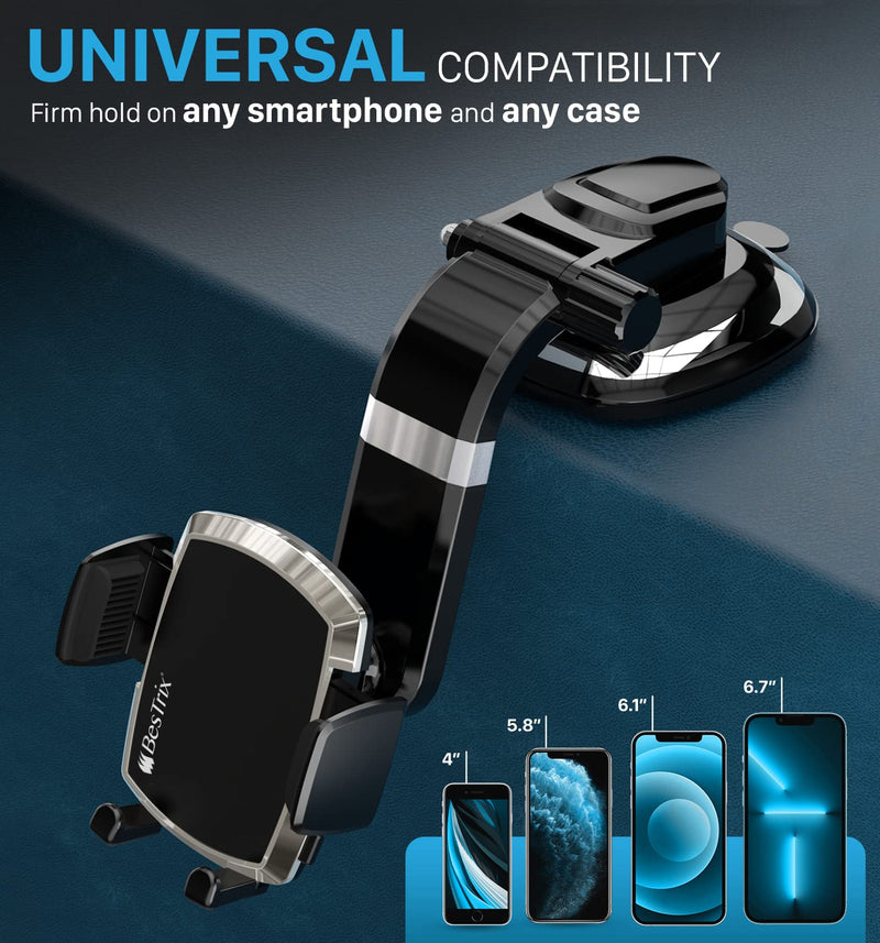 [Australia - AusPower] - BESTRIX Phone Holder for Car, SmartClamp Car Phone Mount | Dashboard Cell Phone Car Phone Holder Compatible with iPhone 12 11 Pro, Xr, Xs, XS MAX,XR,X, Galaxy S20 Note 20 Ultra & All Smartphones 