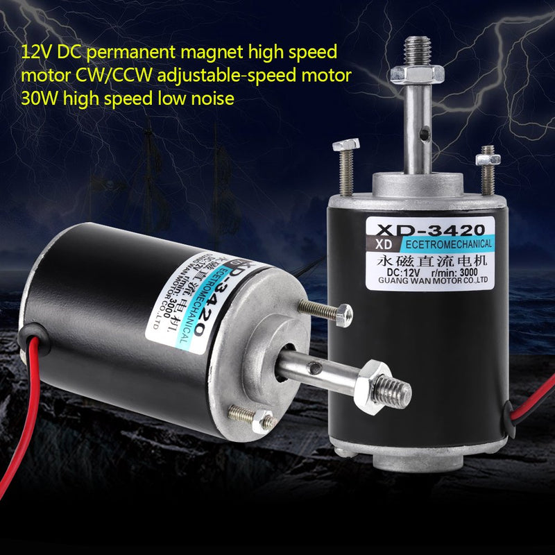 [Australia - AusPower] - 12/24V DC Motor 30W High Speed CW/CCW Permanent Magnet DC Motor for DIY Generator(12V 3500rpm) 