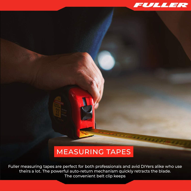 [Australia - AusPower] - Fuller Tool 750-5025 25 Feet Heavy Duty XL Tape Measure, Retractable Measuring Metric Tape 