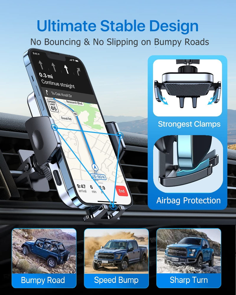 [Australia - AusPower] - andobil Car Vent Phone Holder Mount [Two Clips & More Options] Hands Free Air Vent Phone Holder for Car Compatible with iPhone 13/13 Pro/12 Pro Max/11 Samsung S21/S20 etc 