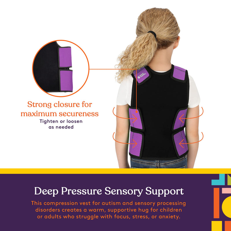 [Australia - AusPower] - Special Supplies Sensory Compression Vest Deep Pressure Comfort for Autism, Hyperactivity, Mood Processing Disorders, Breathable, Form-Fitting, Kids and Adults (Purple, X-Small 14x24 inches) Purple X-Small (Pack of 1) 