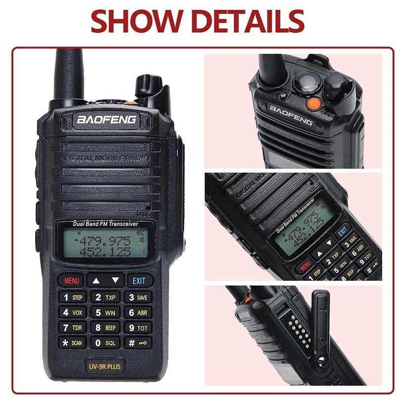 [Australia - AusPower] - Baofeng UV-9R Plus Tri-Power 8W Walkie Talkie （Upgrade UV-5R） IP67 Waterproof UHF/VHF Dual Band Transceiver Two Way Radio 【Set1】1Pack 