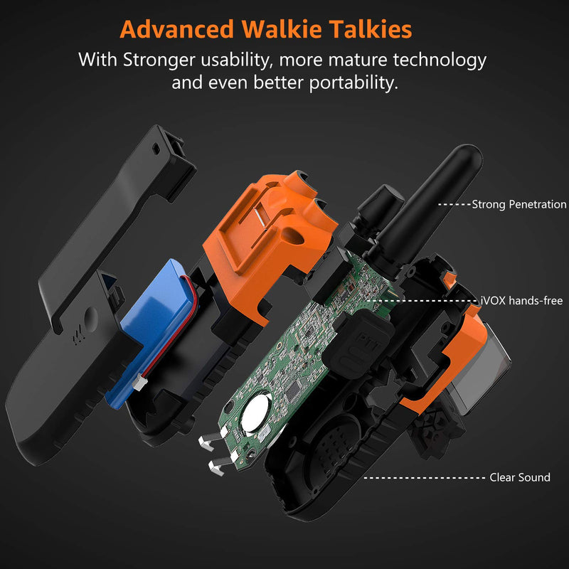 [Australia - AusPower] - 3 Long Range Walkie Talkies Rechargeable for Adults - NOAA 2 Way Radios Walkie Talkies 3 Pack - Long Distance Walkie-Talkies with Earpiece and Mic Set Headsets USB Charger Battery Weather Alert 