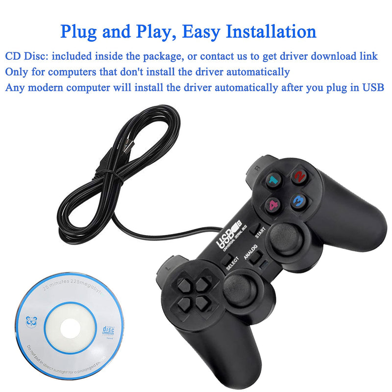 [Australia - AusPower] - USB Wired Game Controllers for PC/Raspberry Pi Gamepad Remote Dual Shock Joysticks Joypad for PC(Windows 11/10/8/7) & Steam/Roblox/RetroPie/RecalBox 