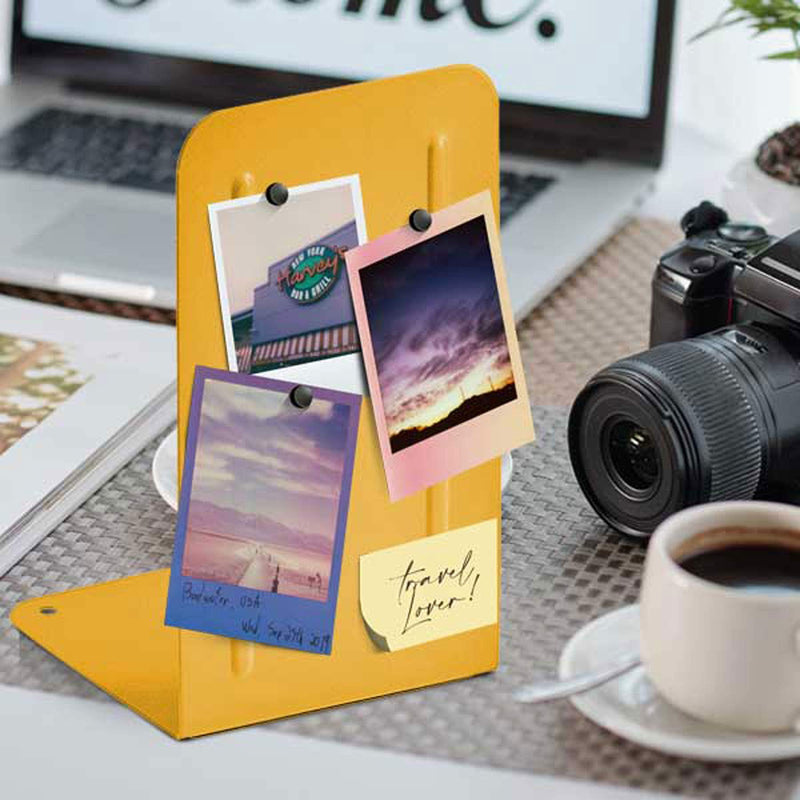 [Australia - AusPower] - Acrimet Premium Metal Bookends (Heavy Duty) (Yellow Color) (1 Pair) 