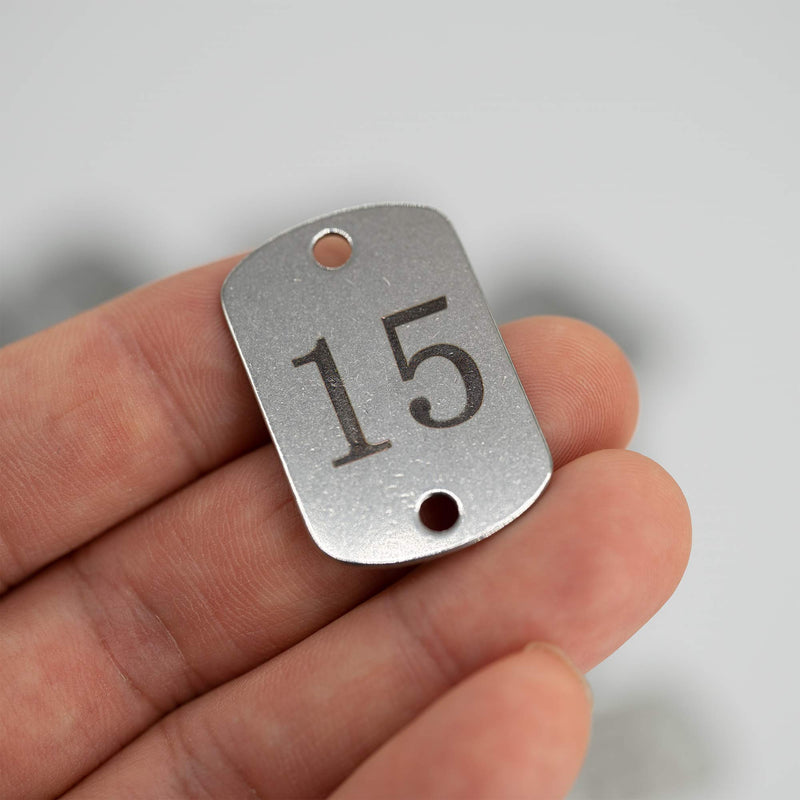 [Australia - AusPower] - StayMax Stainless Steel Numbered Tags Key Tags with Two Holes (1-10) 1-10 