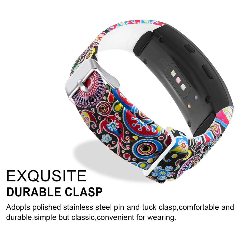 [Australia - AusPower] - OenFoto Compatible Gear Fit2 Pro/Fit2 Band, Replacement Silicone Accessories Strap Samsung Gear Fit2 Pro SM-R365/Gear Fit2 SM-R360 Smartwatch -Marine Fish Pattern 