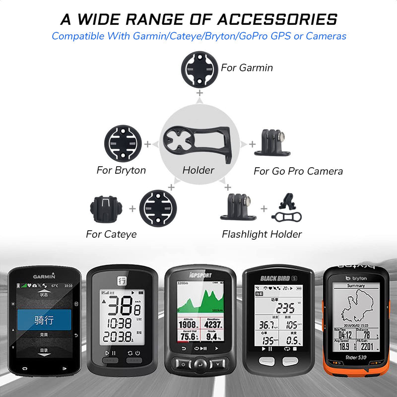 [Australia - AusPower] - KIEVODE Bike Extended Out-Front Mount Kit for Garmin Edge, Bicycle Handlebar Mount Computer GPS Holder for NiteRider Adapter, Sports Action Camera, 25 130 200 500 510 520 800 810 820 1000 1030 