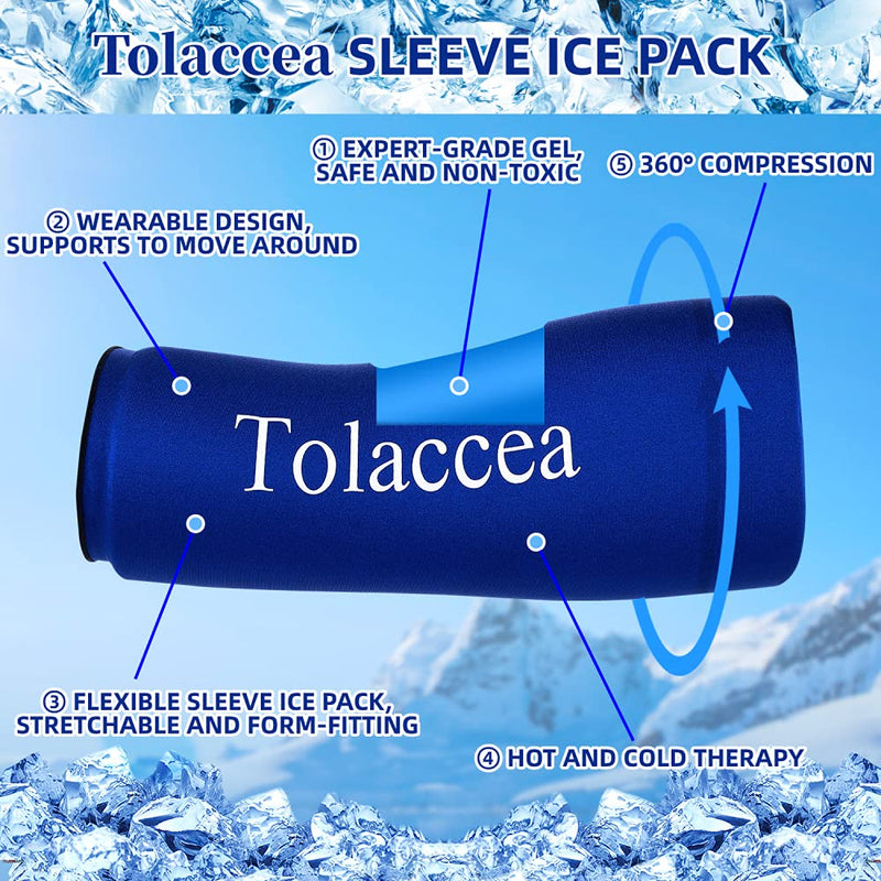 [Australia - AusPower] - Tolaccea Hot & Cold Therapy Flexible Ice Packs Cold Therapy Compression Sleeve Reusable Gel Pack for Injury Cold Wrap for Knee Calf Elbow Small (Pack of 1) Blue 