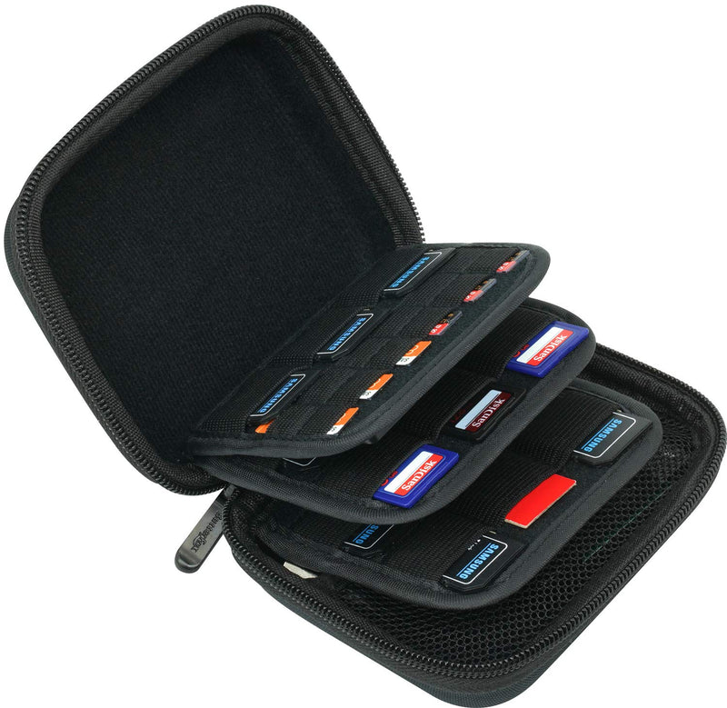 [Australia - AusPower] - Large Capacity 33 Slots Storage Case Holder for SD Memory Cards, Switch Game Cartridges, PS Vita Game Plus 12 Micro SD Card Holders, Pouch for Card Reader 