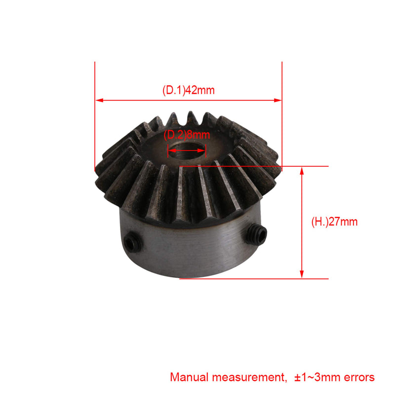 [Australia - AusPower] - CNBTR Tapered Bevel Gear Wheel 45# Steel Bevel Miter Gear 90 Degrees 2 Module 20 Teeth 8mm Hole Dia Pack of 2 