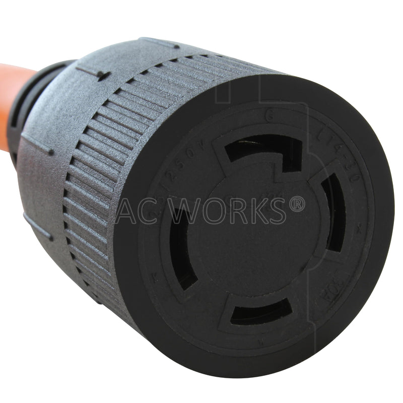 [Australia - AusPower] - AC WORKS 50-Amp RV/Range/Generator 14-50 Piggy-Back Plug Adapter (to 4-Prong 30A Locking) 