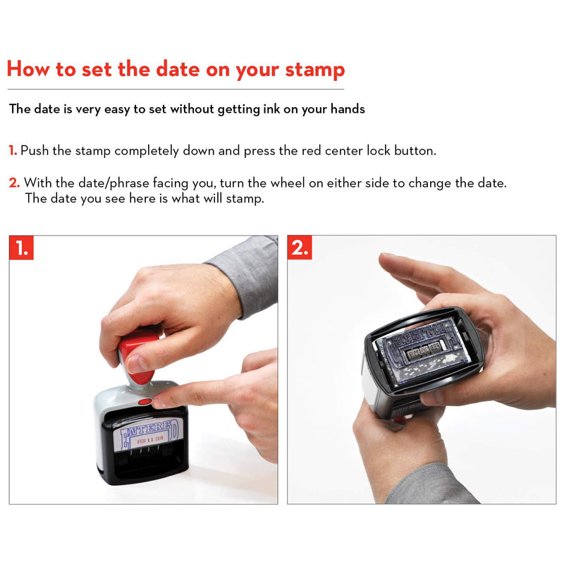 [Australia - AusPower] - MaxMark Heavy Duty Style Date Stamp with Received self Inking Stamp - 2 Color Blue/Red Ink 