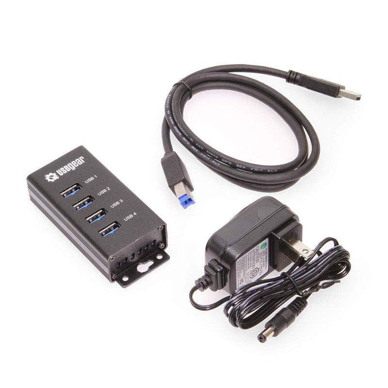 [Australia - AusPower] - USBGear 4-Port USB 3.2 Gen 1 Mountable Charging and Data Hub 