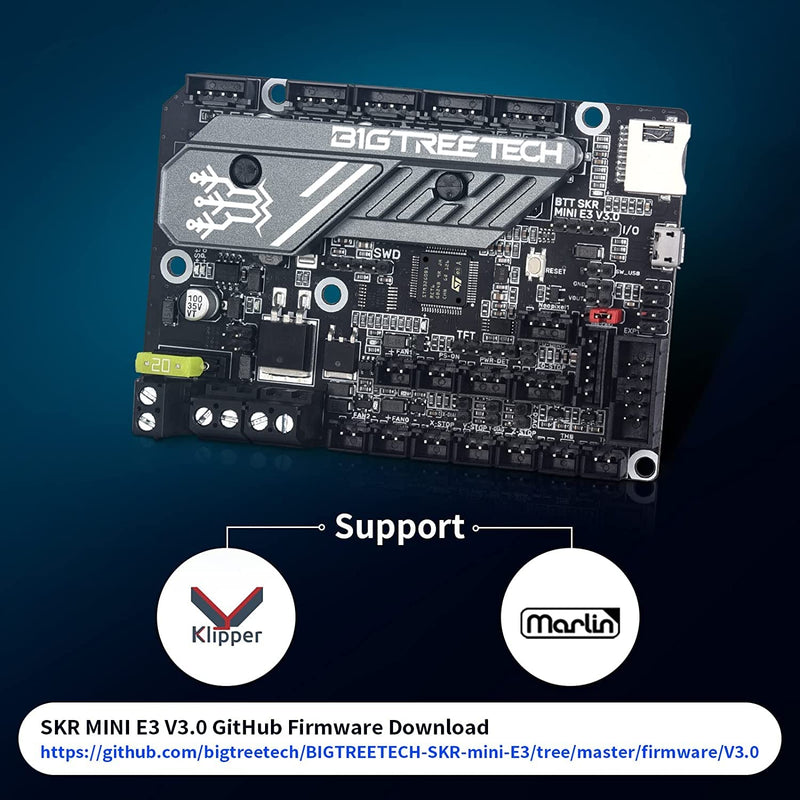 [Australia - AusPower] - BigTreeTech Upgraded SKR Mini E3 V3.0 Silent 32-Bit Control Board Plug-And-Play Complete kit With UART TMC2209 Stepper Drivers and Firmware for Ender 3 / Pro / V2/5 + 24V RBG Silent Fan by F1RST LAYER skr mini e3 v3.0 and Silent Fan 