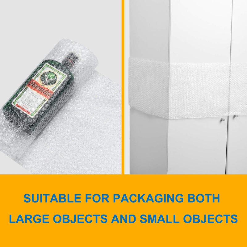 [Australia - AusPower] - Fuxury Bubble Cushion Wrap Roll, Air Bubble Cushioning Wrap Roll- 2 Rolls 72 Feet Total,Perforated Every 12",Included 20 Fragile Sticker Labels for Packaging Moving Shipping Boxes Supplies Transparent 12"x72' 