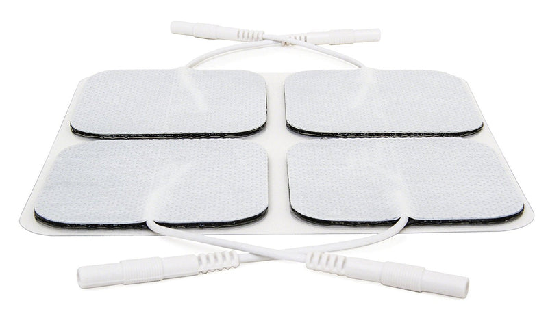[Australia - AusPower] - reserv 2" x 2" Premium Re-Usable Self Adhesive Electrode Pads for TENS/EMS Unit, Fabric Backed Pads with Premium Gel (White Cloth and Latex Free) (1/2 Pack (20 electrodes)) 1/2 Pack (20 electrodes) 