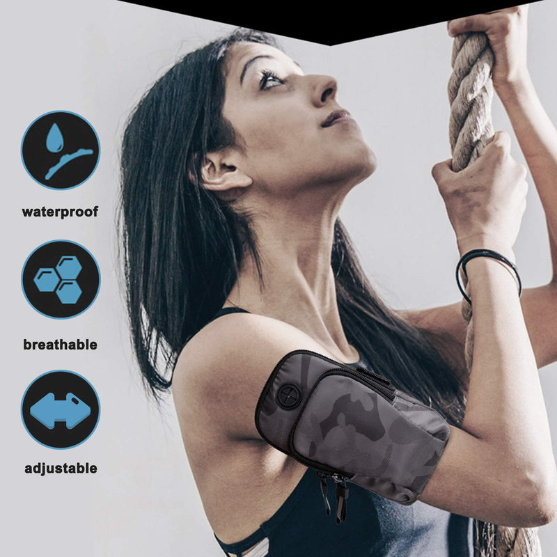 [Australia - AusPower] - Elitezip Sports Armband Running Arm Bag, Adjustable Arm Cell Phone Holder with Earphone Hole, Suitable for 5.0-7.0 inch Mobile Phone 