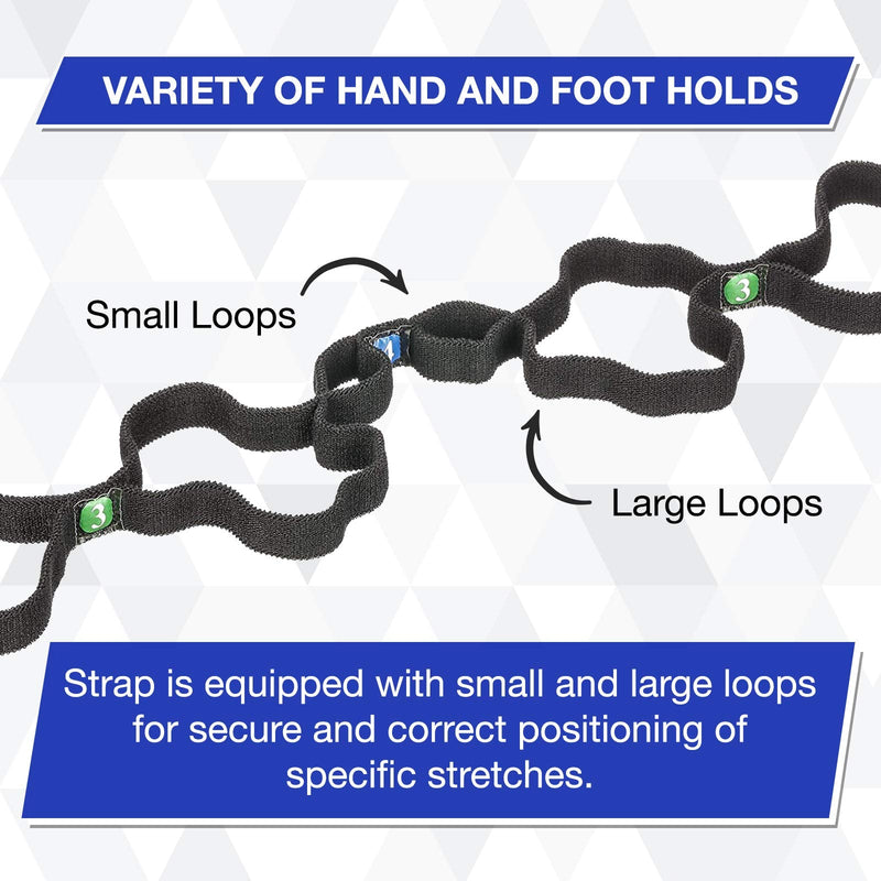 [Australia - AusPower] - TheraBand Stretch Strap with Loops to Increase Flexibility, Dynamic Stretching Tool for Athletes Including Dancers, Cheerleaders, Gymnasts, Runners, Pilates and Yoga Elastic Stretch Out Band New Version 