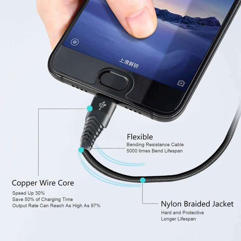 [Australia - AusPower] - USB C Charger Cable 1ft 3ft 6ft 10ft Cord for Moto G Stylus/G Power Pure 2020 2021 2022,G7 Power Plus Play,Edge+,G Fast/Play,Z4 Z3 G6/G6+,Motorola One 5G Ace,Z2 Droid Force, 3A Type C Charge Charging 