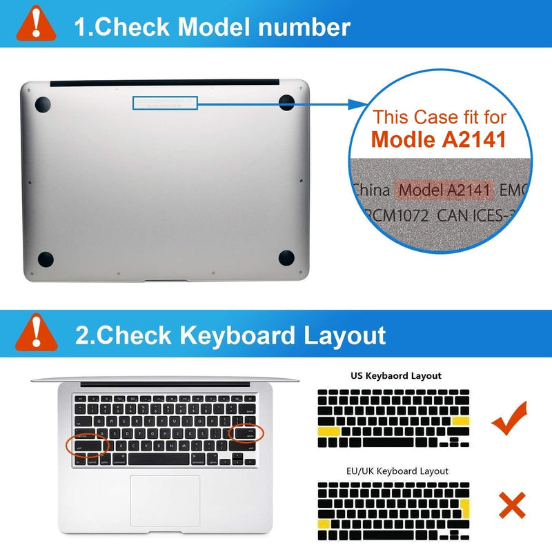 [Australia - AusPower] - EooCoo Compatible with MacBook Pro 16 Inch 2020 2019 Release Model A2141, Clear Hard Case with Keyboard Cover & Screen Protector - Crystal Clear 2019 MacBook Pro 16" Case A2141 Clear 