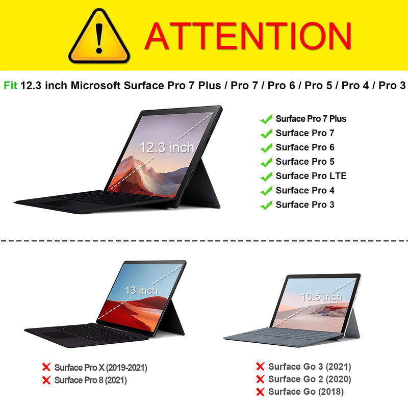 [Australia - AusPower] - Fintie Case for Microsoft Surface Pro 7 Plus/Pro 7 / Pro 6 / Pro 5 / Pro 4 / Pro 3 12.3 Inch Tablet - Multiple Angle Viewing Portfolio Business Cover, Compatible w/Type Cover Keyboard (Denim Grey) Z-Denim Grey 