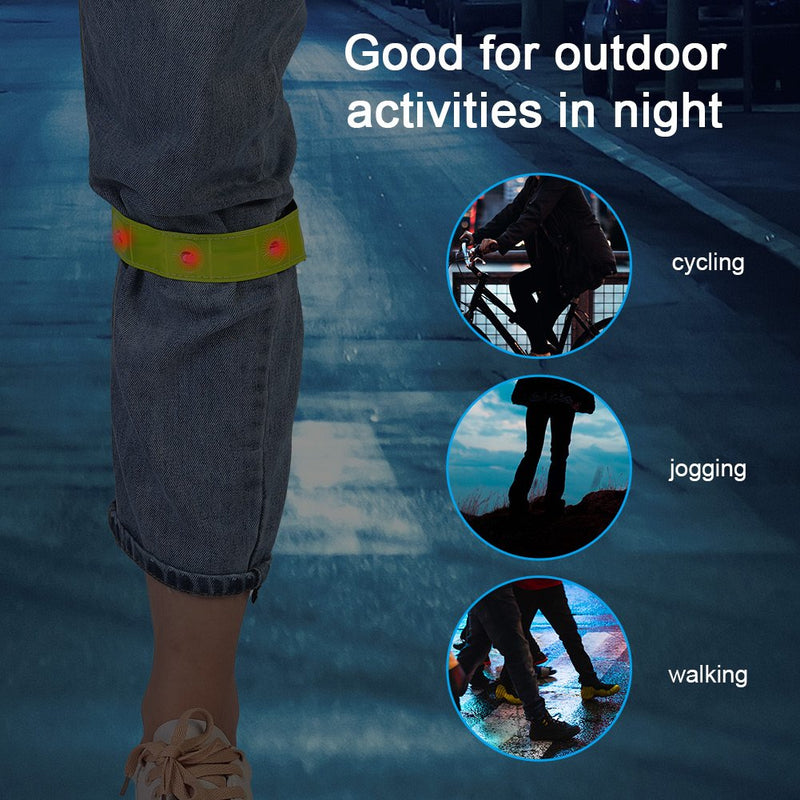 [Australia - AusPower] - VGEBY LED Reflective Armband, Night Safety Light Wrist Band Glow Band Reflective Bracelets for Running Cycling Jogging Hiking 