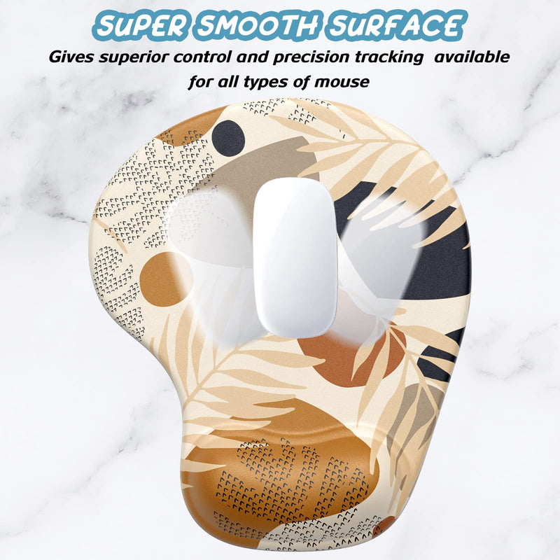 [Australia - AusPower] - Hsurbtra Ergonomic Mouse Pad with Wrist Rest Support, Gel Mouse Pads with Non-Slip PU Base, Pain Relief Memory Foam Mousepad, Cute Mouse Pad for Laptop PC, Office Supplies Decro, Brown Brown-12 