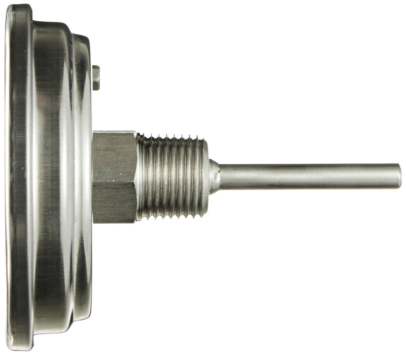 [Australia - AusPower] - PIC Gauge B3B2-II 3” Dial Size, 0/250°F and -18/121°C, 2" Stem Length, Back Angle Connection, Stainless Steel Case, 316 Stainless Steel Stem Bimetal Thermometer 0/250 Deg F/-18/121 Deg C 