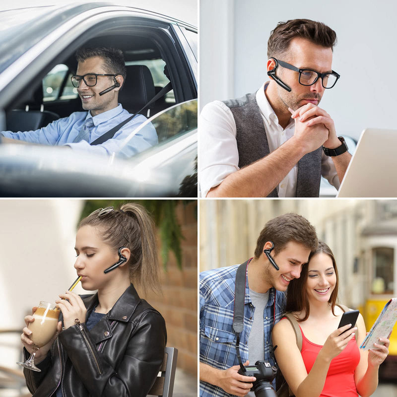 [Australia - AusPower] - Hsility Bluetooth Headset for Cell Phones 500Hrs Standby Time with LED Charging Case 270 Degrees Rotatable Mic Hands Free Touch Control and Bluetooth 5.1 Version 