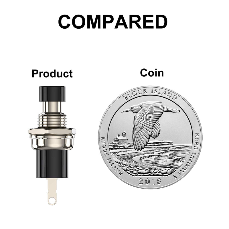 [Australia - AusPower] - DIYhz Momentary Push Button Switch, 1A 250V AC SPST Mini Pushbutton Switches with Wire Normal Closed(NC) Black Cap - 10pcs NC-10 