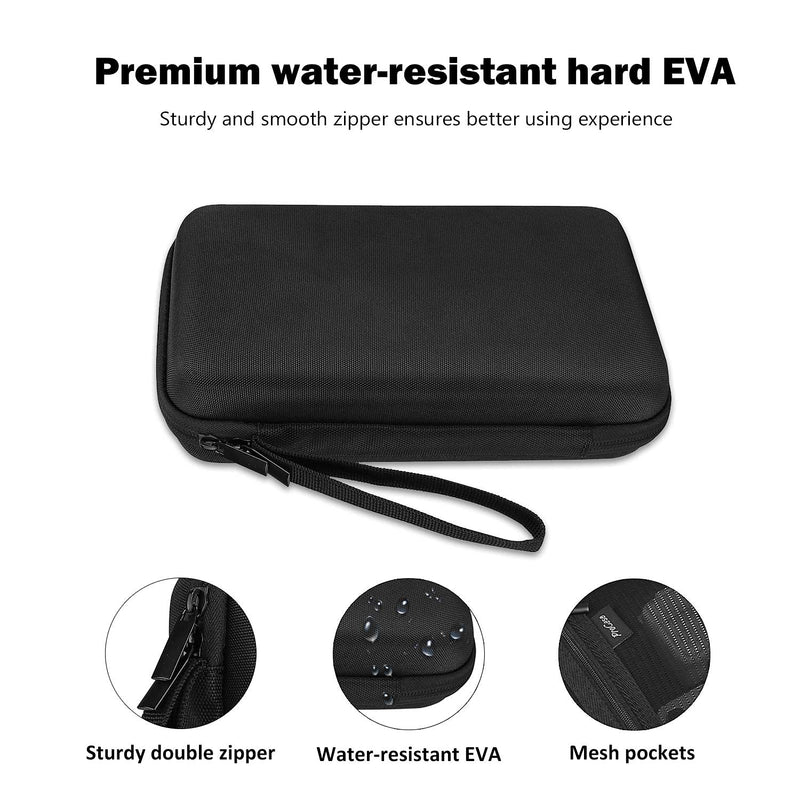 [Australia - AusPower] - ProCase Hard Travel Tech Organizer Case Bag for Electronics Accessories Charger Cord Portable External Hard Drive USB Cables Power Bank SD Memory Cards Earphone Flash Drive -Black Black 