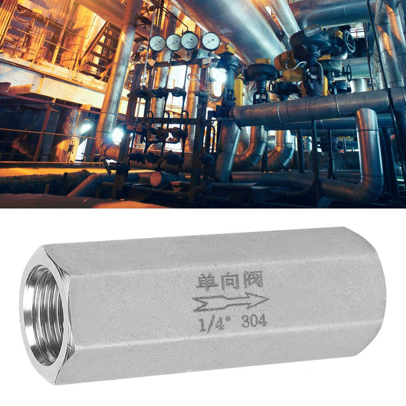 [Australia - AusPower] - Air Check Valve Stainless Steel Hex BSPP Female Thread One Way Air Check Valve for Gas, Oil, Water Pipe Connection(1/4”) Check Valve 1/4” 