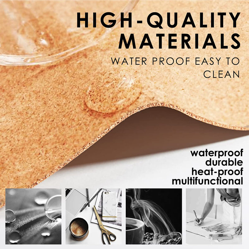 [Australia - AusPower] - Large Natural Cork & Leather Desk Pad,eco Desk mat,Double-Sided Desk Protector ,Waterproof Keyboard pad ,Desk Mouse Pad for Office/Home/Gaming(Apricot,23.6"x 11.8" ) Apricot 23.6"x 11.8" 