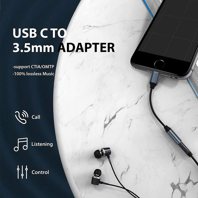 [Australia - AusPower] - USB C to 3.5mm Female Headphone Audio Adapter, BELIPRO Type-c Cable with DAC Chip Compatible for Galaxy S21 Note20 Ultra S20 Note10 S10 Pixel 4 3 2 XL iPad OnePlus and More.…… USB C to 3.5mm 