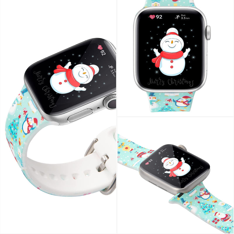 [Australia - AusPower] - Blinkbrione 3 Packs For Apple watch band 38/40/41/42/44/45mm, Silicone Tie Dye Floral Printed Watch Strap Replacement for iwatch Series 7/6/5/4/3/2/1/SE, Smartwatch Wristband for Women Men Kids 38/40/41mm Light Color 
