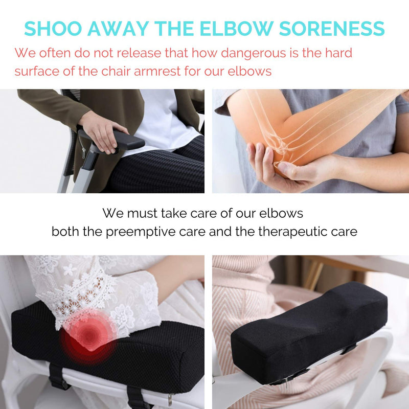 [Australia - AusPower] - EcoLifeDay Chair Extra Thick Ergonomic armrest Cushions Elbow Pillow Pressure Relief Office Chair Gaming Chair armrest with Memory Foam armrest Pads 2-Piece Set of Chair 