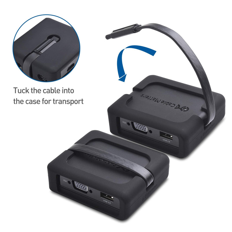 [Australia - AusPower] - Cable Matters USB C Hub with HDMI, DisplayPort, VGA, USB 2.0, Fast Ethernet, 60W Charging - Thunderbolt 4 / USB4 / Thunderbolt 3 Port Compatible with MacBook Pro, Dell XPS, HP Spectre x360 and More 