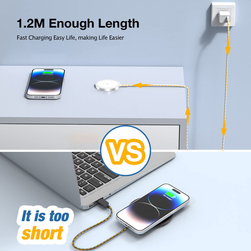 [Australia - AusPower] - Magnetic Wireless Charger for iPhone: MagSafe Charger Fast Charging Pad 2 Pack for iPhone 14 13 12 Pro Max Plus & Airpods 2 3 Pro (No Adapter) White 