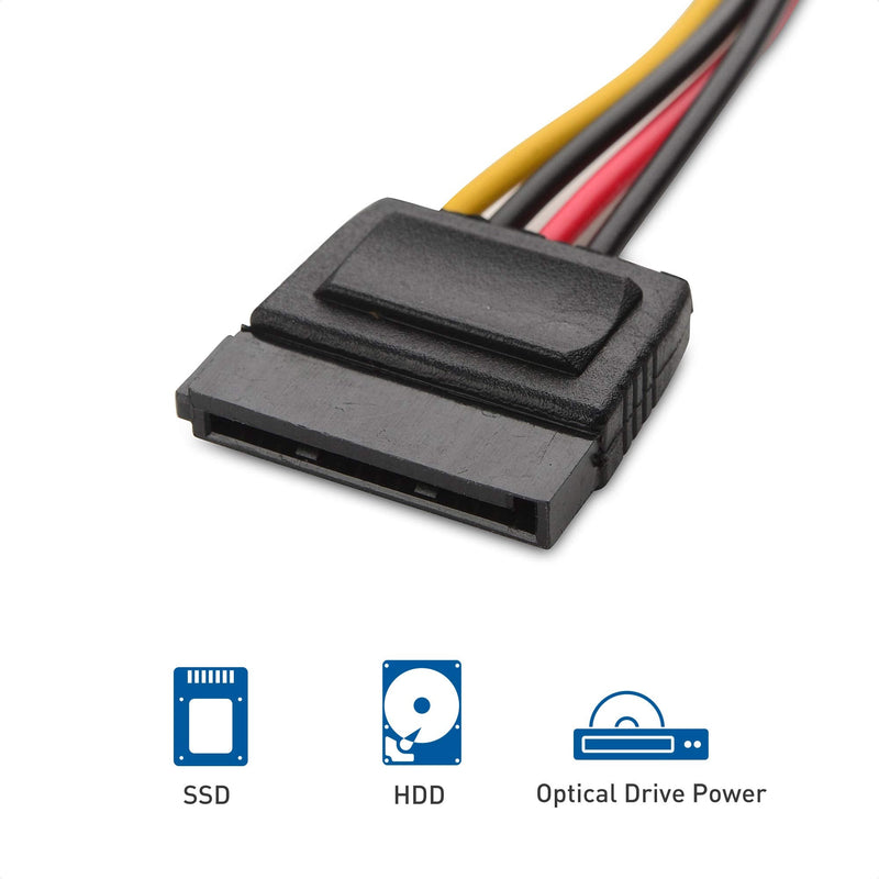 [Australia - AusPower] - Cable Matters 3-Pack 4 Pin Molex to SATA Power Cable (SATA to Molex) - 6 Inches 