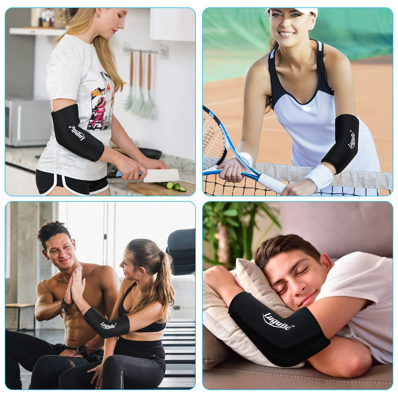 [Australia - AusPower] - Luguiic Knee & Elbow Ice Pack Cold Compression Sleeve Reusable for Injury - Flexible Cold Wrap for Pain and Injuries of Knee Elbow Ankle Calf for Meniscus, ACL, MCL, Bursitis Pain Relief Medium 