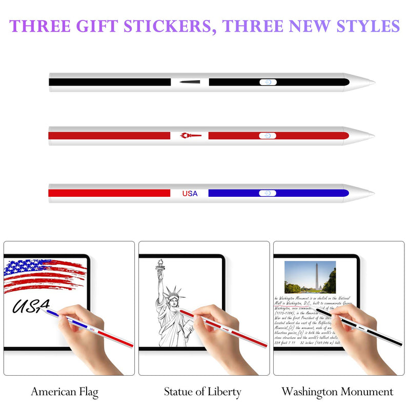 [Australia - AusPower] - Stylus for iPad, Digiroot Active Stylus Pen with Palm Rejection Exclusive for iPad/iPad Pro/iPad Mini 2018-2021 Version, No Bluetooth Required, Come with Extra 2 Replacement 1.2mm Fine Tips 