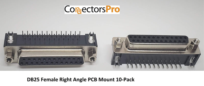 [Australia - AusPower] - PC Accessories- - Connectors Pro 10-PK DB25 Female Right Angle PCB Mount Connector, 90 Degree D-Sub 10-Pack 