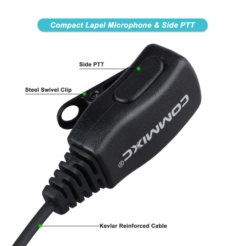 [Australia - AusPower] - COMMIXC (2 Pack) Walkie Talkie Headset, 3.5mm/2.5mm 2-Pin in-Ear Walkie Talkie Earpiece with PTT Mic, Compatible with Kenwood Bao Feng Two-Way Radios 