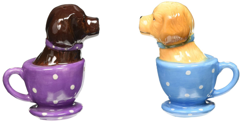 [Australia - AusPower] - Pacific Trading Labrador Retriever Teacup Magnetic Salt & Pepper Shakers They Kiss! Attractives, 3 1/2'' Tall 